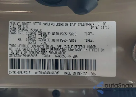 2017 Toyota Tacoma Trd Sport z USA, uszkodzony, nr VIN 3TMCZ5AN7HM062465